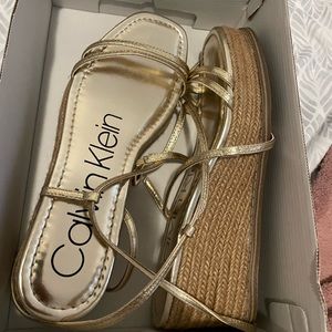 Gold platform sandals